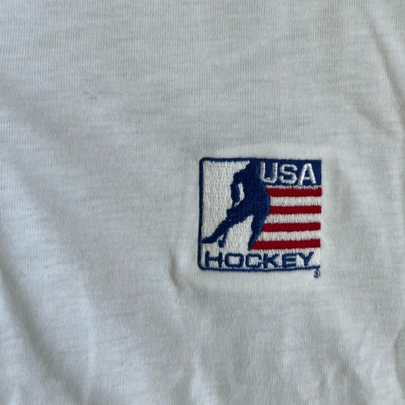 Outer Banks Vintage White USA Hockey Embroidered Men’s Polo NWOT Made in USA XL - Picture 5 of 12